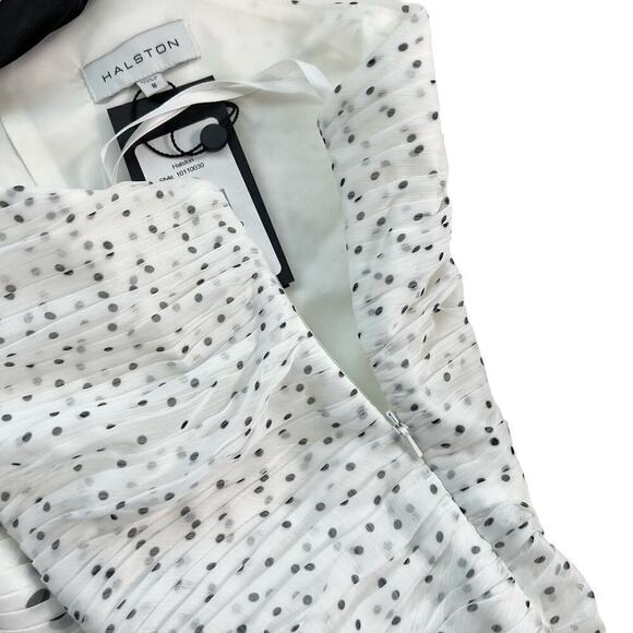 New Women’s Halston Analise Dress In Micro Dot Size 8 - Picture 6 of 9